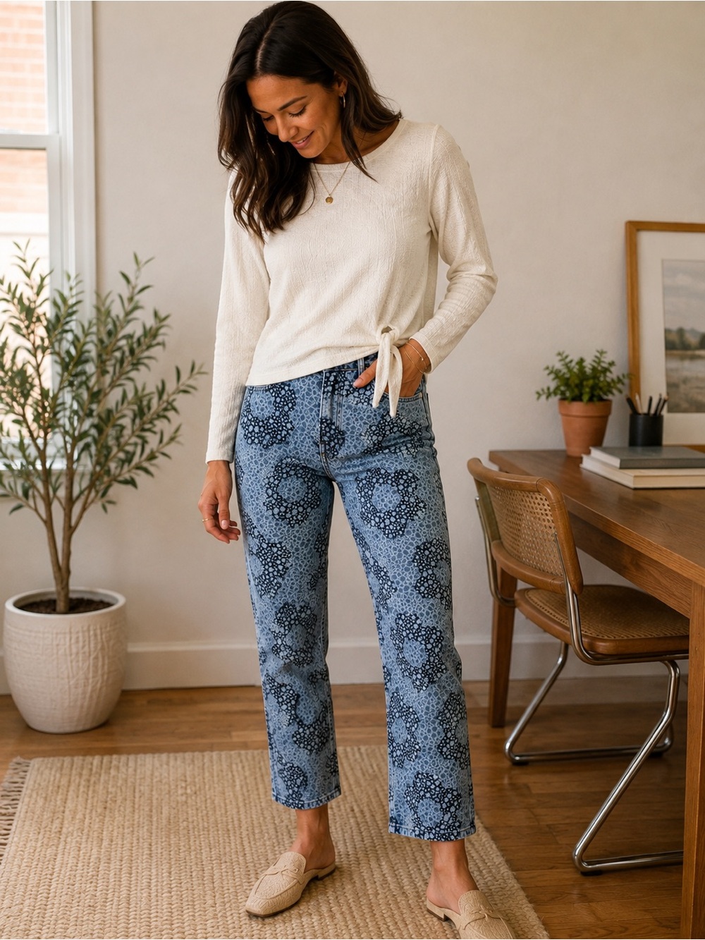 Madewell Perfect Vintage Straight Floral Jeans Size 25